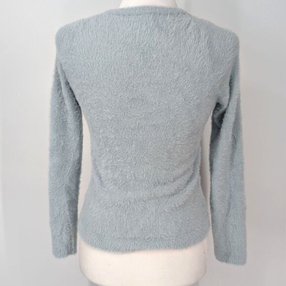 Madewell Light Feather Blue Soft Fuzzy Furry Hewitt Cardigan Sweater X-Small XS - Picture 9 of 11